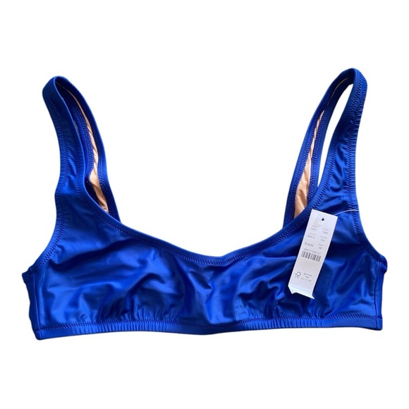 J. Crew Blue Heritage Scoop Neck Bikini Top NEW Women’s Size Medium - Picture 5 of 5